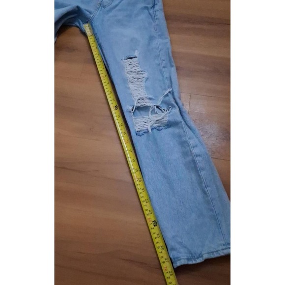 Womens Levi's Wedgie Straight Distressed Button Fly Denim Jeans - Picture 3 of 6